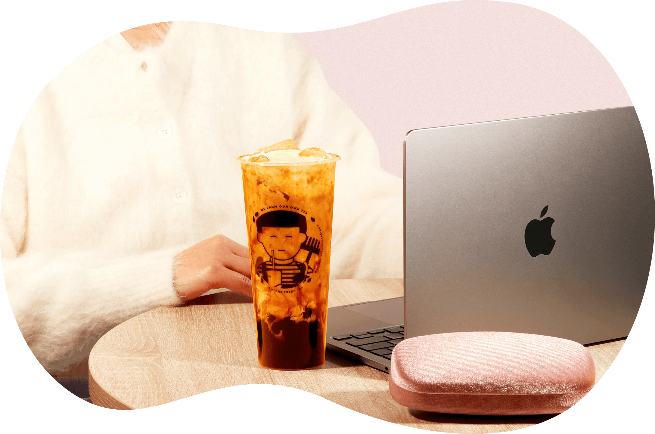 Gotcha team member with signature drink